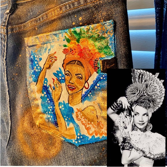 π¨ Handpainted CoH Ingrid Jeans Size 27 Brazil B2 - Picture 7 of 8